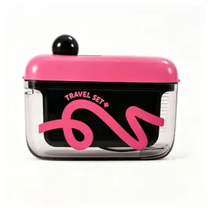Cute Purple Dental Floss Pick Dispenser,,Mini Travel Flosser Storage Box for Home Office & Travel, Lightweight ABS Case