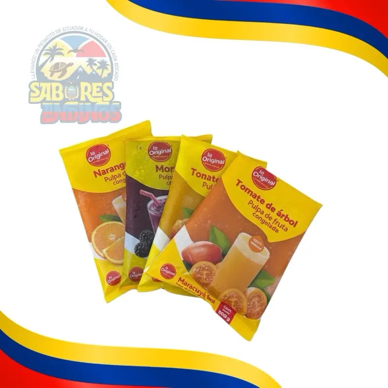 Sabores Andinos Frozen Fruit Pulp Maracuyá Tomate Mora y Naranja Pulpa de Fruta Congelada Original Flavor