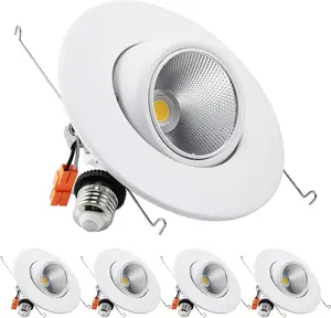 TORCHSTAR 6 Inch Dimmable LED Adjustable Gimbal Retrofit Eyeball Recessed Light - 2700K/5000K