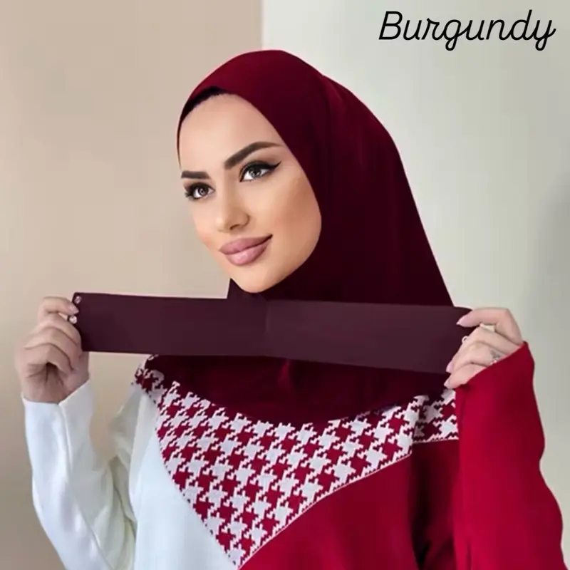 Burgundy Instant Hijab - Stylish and Comfortable Headscarf for Everyday Wear