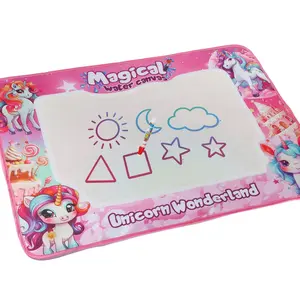 Water Doodle Pad for Kids, Colorful Drawing Mat with Magic Pen, Neon Water Painting Pad, Birthday Gift for Boys and Girls Aged 3-8