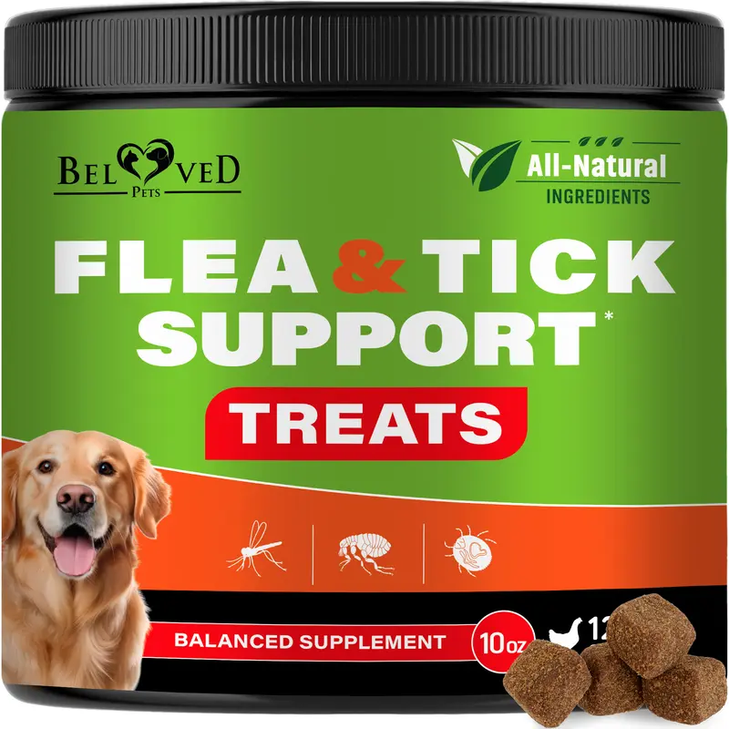 Beloved Pets Dog Flea and Tick Support Chewable Pills, Canine Nutritional Supplement for Daily Canine Wellness, Repels Eggs/Larvae