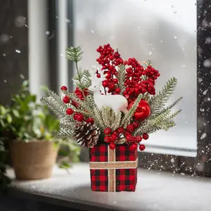 Tabletop Christmas Tree Decorations - Mini Table Top Tree for Christmas Decor, Small Christmas Tree for Home, Office, and Indoor Decorations Traditional Ornaments christmas tree