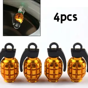 4X Grenade Shaped Car Wheel Tyre Valve Stem Alloy Caps Bicycle Dust Covers