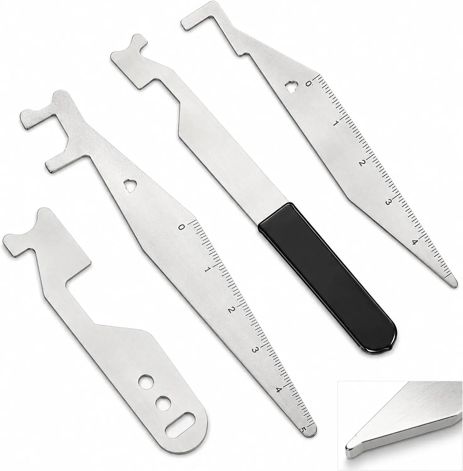 4 pcs Firefighter Tools Set,Durable Stainless Steel | Precision Single-Hook And Double-Hook Tools,For First Responders Firefighters,Firefighter Accessories,Door Opener Tool