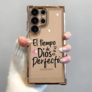 Bible Verse Pattern Phone Case,Electroplated Cover with Airbag Shockproof Slim Soft TPU Cover for Samsung S26 S25 S24 S23 S22 Ultra S25Edge S24FE Plus S25+ Religious Faith