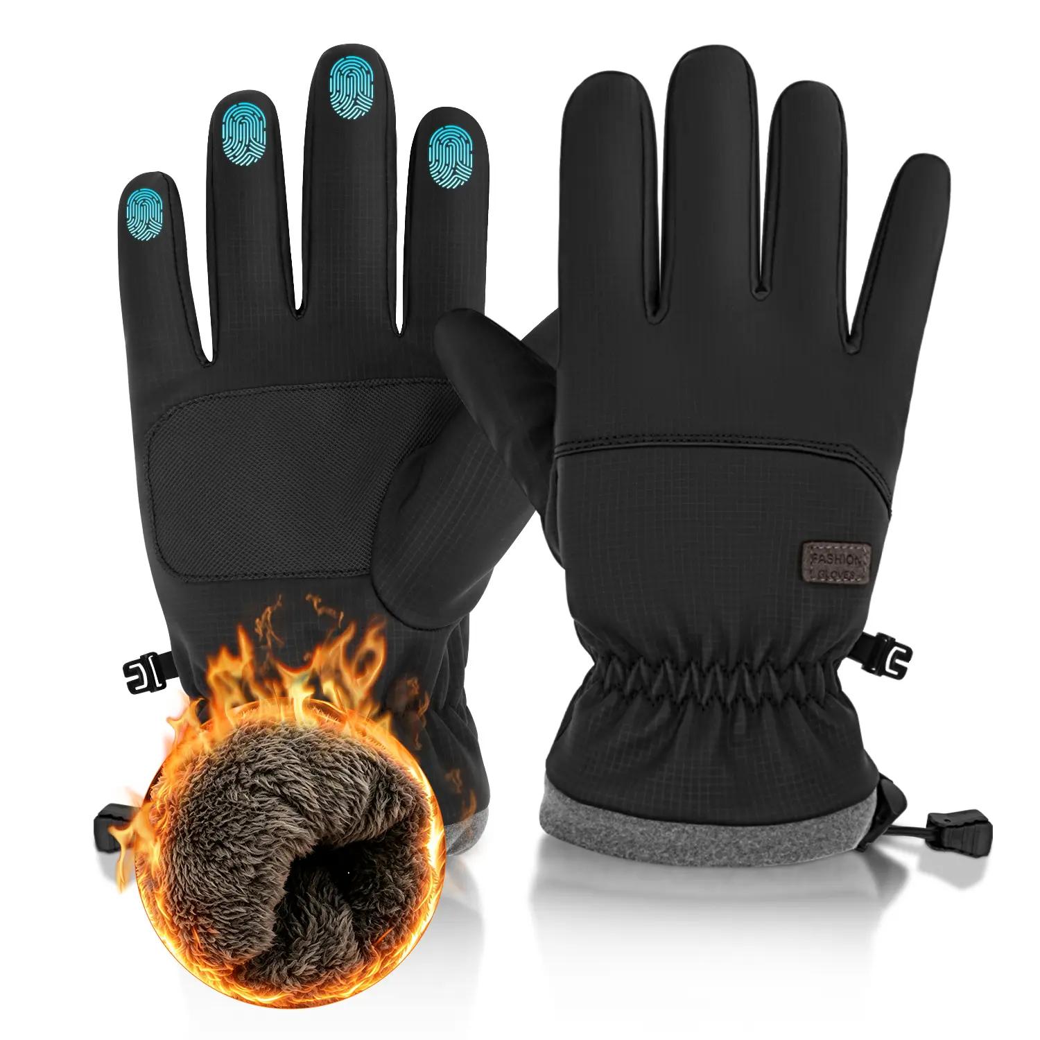 Outly Winter Waterproof Gloves for Men Women, Warm Windproof Ski Gloves with Thermal Lining, Touchscreen & Anti-Slip Grip for Cold Weather, Driving, Cycling & Outdoor Work