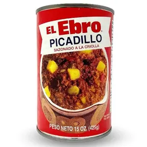 El Ebro Authentic Cuban Style Seasoned Picadillo Beef Hash, 15 Oz - Delicious, Easy to Prepare, Flavorful Criollo Garlic Seasoning Instant Meal with White Rice, Fried Plantains, Canned Pantry Food