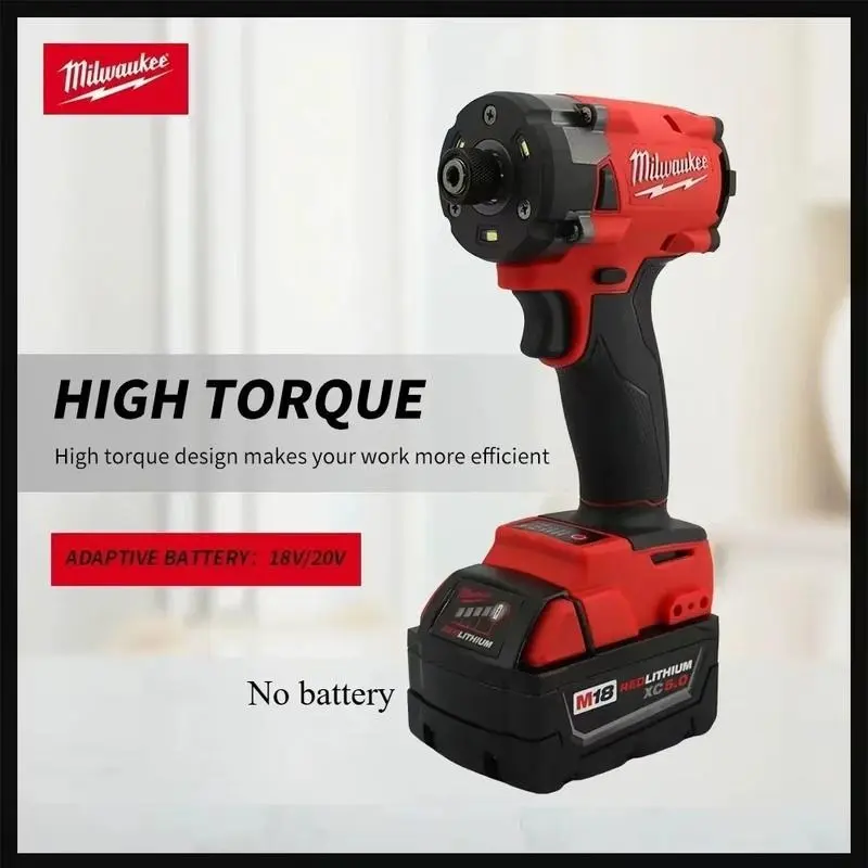Milwaukee 18V Cordless Brushless Impact Drill, Lithium Battery-Powered High Torque Durable Electric Hand Tool