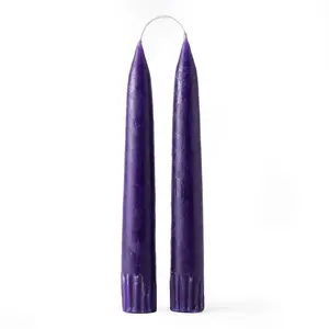 Purple 7 Inch Taper Candles Ritual Pair Crown Chakra