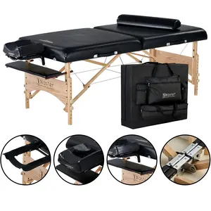 Master Massage Gibraltar 32" Width Olympic LX Portable Massage Table, Black- Extra Wide for Larger Clients, Supports Weight Up to 800lbs.- Tattoo Spa Salon Facial Beauty Bed, Lash Tables