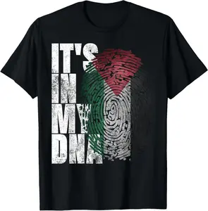 100% Cotton It's In My DNA Palestinian Shirt Arabic Gifts Palestine Flag T-Shirt