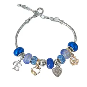 Energy Charm Bracelets Radiant Silver Dangle Bracelet with Blue Gems and Charms for Personalized Style and Positive Energy meaningful jewelry