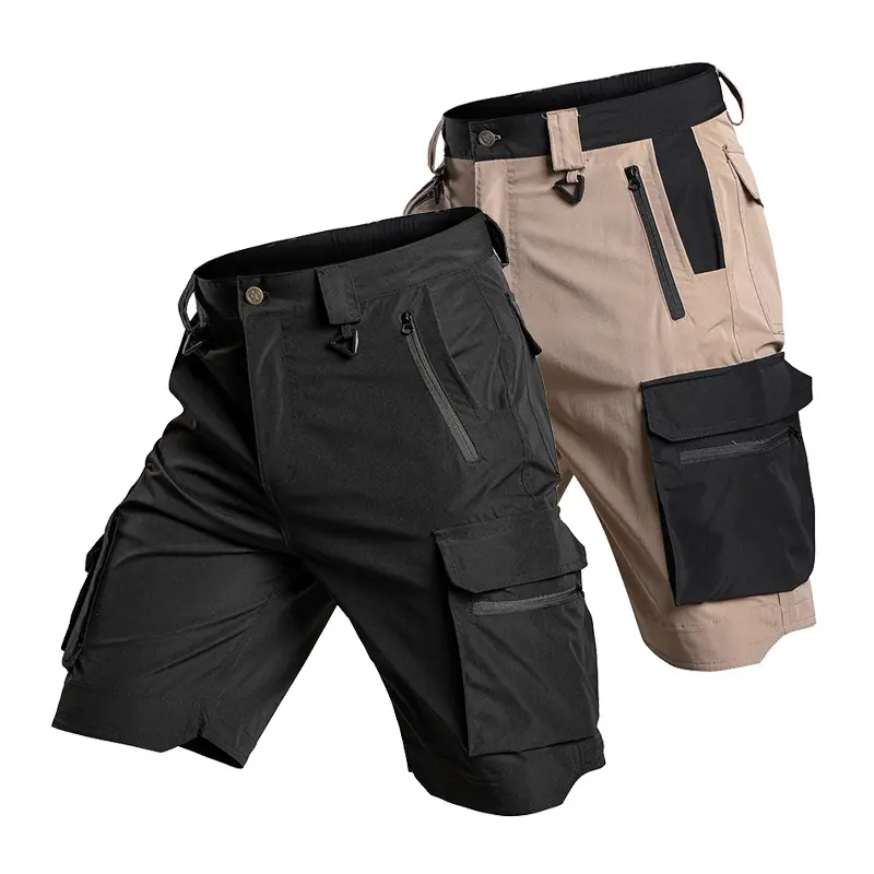 Men's Cargo Sports Shorts - Menswear, Elastic Waistband, Wear-Resistant Fabric, Multifunctional Dual Side Pockets, Ideal for Spring-Summer Casual Wear & Outdoor Sports, Multiple Colors Available, Dual Side Pockets Men's Sports Shorts