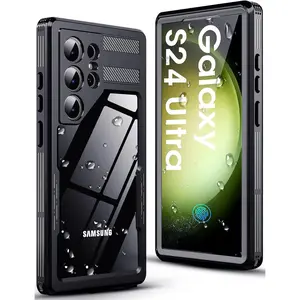 for Samsung Galaxy S24 Ultra Waterproof Case with Built-in Screen Protector - Rugged Full Body Underwater Dtproof Shockproof Drop Proof Protective Cover for Samsung Galaxy S24 Ultra 5G - Black/Clear