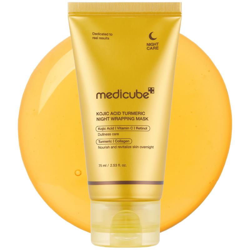 [medicube] Kojic Acid Turmeric Night Wrapping Mask | Overnight Wrapping Mask, Morning Shed, Turmeric, Niacinamide, Vitamin C