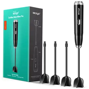 ISTOYO Premium Resin Mixer, Handheld Battery Epoxy Mixer for Saving Your Wrist, Epoxy Resin Mixer Pro, Resin Stirrer for Resin, Resin Molds, Silicone Molds Mixing, DIY Crafts (Included 4 pcs Paddles)