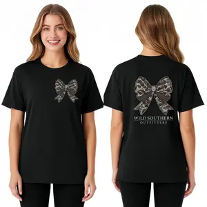 Wild Southern Outfitters Retro Camo Bow Hunting Tee Southern Style Cotton T-Shirt for Women Casual Summer Golf Gift Perfect for Mom's Favorite Son and Daughter