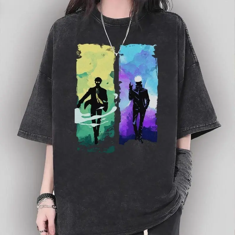 Vintage Nanami and Gojo Shirt, Nanami Shirt, JJK Shirt, Anime Graphic Tshirt, Anime Gift Tshirt, Vintage Anime Shirt