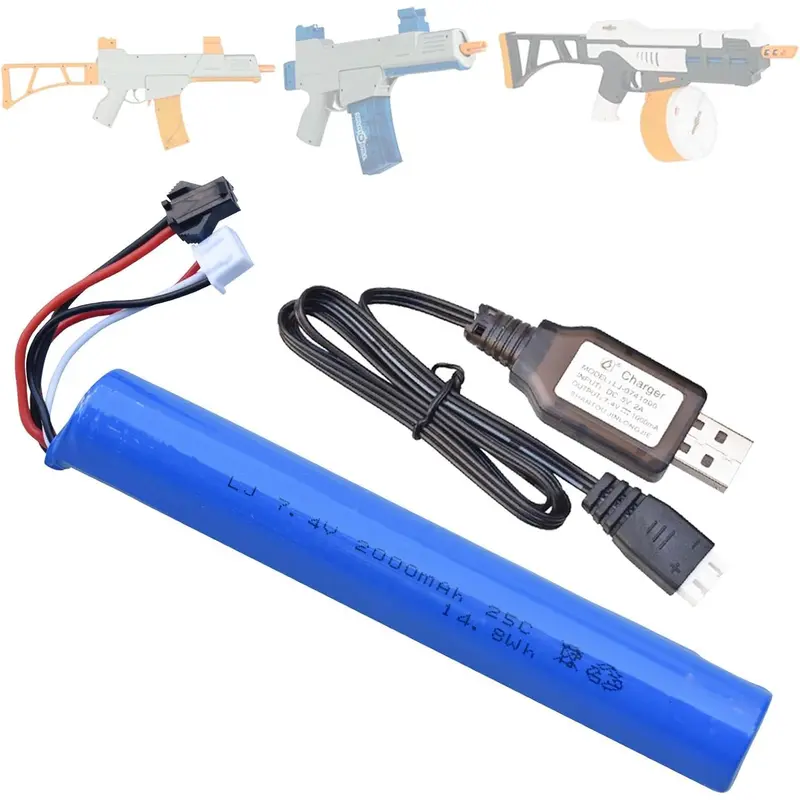 2 Packs 11.1V Airsoft Battery 2000mAh 30C Rechargeable Lipo Battery Pack With 2s 3s Balance Charger For Airsoft Guns Rifle - View #9