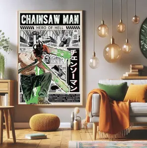 [No Frame] Chainsaw Man Denji Anime Poster, Japanese Popular Anime Poster, Wall Aesthetic Decor, Chainsaw Man Poster