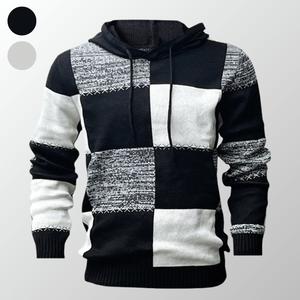 Men's Trendy Casual Plaid Hooded Sweater - Spring & Autumn Must-Have Medium Size Pullover Style for Easy Wear Chinos Jeans Black Long Sleeve