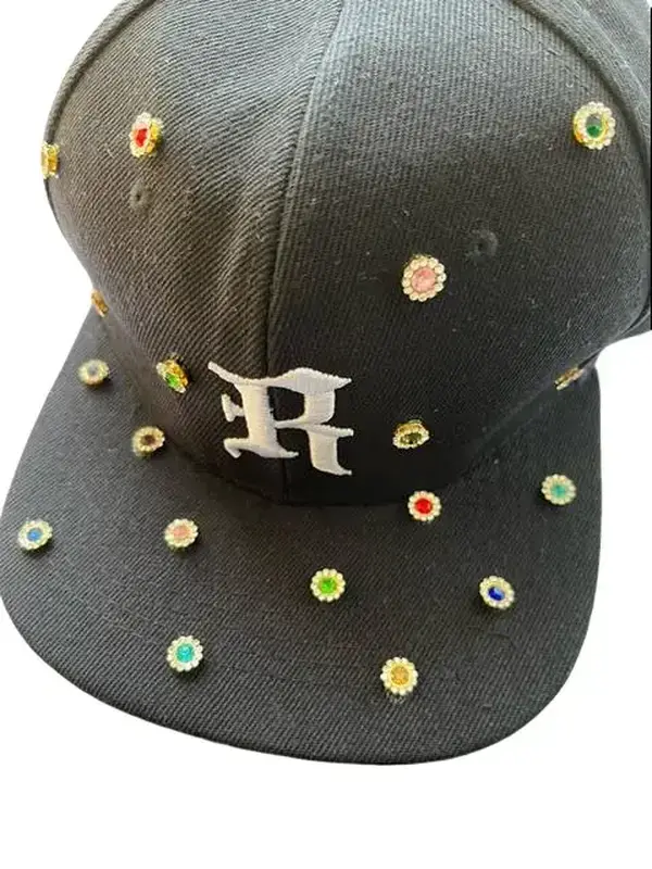 Rhinstone Baseball Cap Adjustable - Black