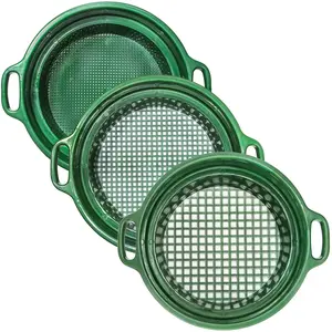 ASR Outdoor 3pc Heavy Duty Gold Panning Paydirt Classifier Screen Set with Handles (1/2, 1/4, 1/8 mesh) Kitchen Plastic Equipment