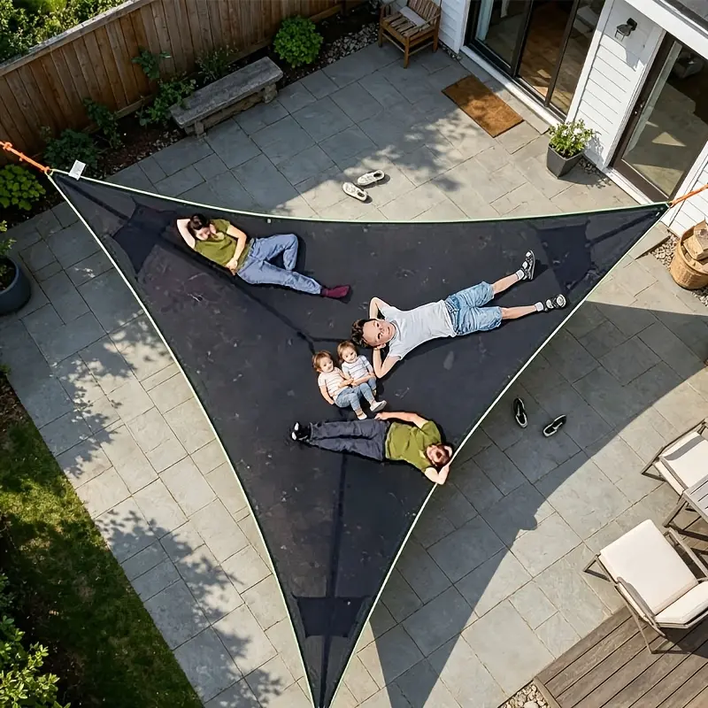 Heavy-duty 800-pound Capacity Triangular Camping Hammock, Equipped with 3 Zipper Straps And A Storage Bag. 9-foot Portable Outdoor Hammock Suitable for Adults, Made Of Multi-functional And Durable Textile Material. Ideal for Backyards