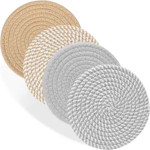 7" Trivets for Hot Dishes, Hot pots and Pans, 4 Heat Resistant Hot Pads, Pot Holders for Kitchen, Hot Plate Mats for Kitchen Decor and Essentials