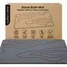 Stone Bath Mat – Non-Slip Diatomaceous Earth Shower Mat, Super Absorbent & Quick-Drying Bathroom Floor Mat, Easy-to-Clean Diatomite Bath Stone for Safer, Dryer Steps (23.6" x 15.4", Gray)