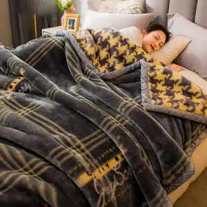 Korean Mink Blanket 59"x79" - Soft Plush Warm 2 Ply Reversible Raschel Bed Blanke for Single Bed,Gray,(150x200cm2kg)