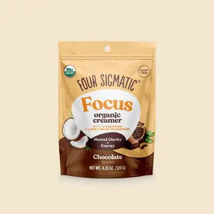 Focus Organic Creamer – Chocolate Flavor, With Lion’s Mane and L-theanine, 4.23 oz