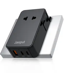 International Travel Power Adapter, PD 20W Fast Charging Station with USB-C USB-A & 1 AC Outlet, Ultra-Compact Travel Adapter for EU UK AU Asia （Not a Voltage Converter）