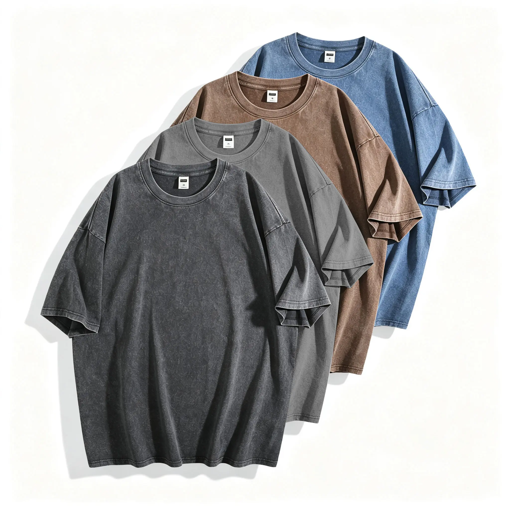 1/4 Pack Oversized T Shirts Unisex Vintage Heavyweight Cotton Gym Workout Acid Wash Baggy Loose Fit Tees Menswear Top Man Tshirt Streetwear Round Neck Crewneck Tshirts Tops