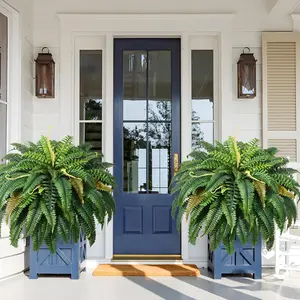 2 count 48''/ 88 Leaves XXL Large  Ferns Artificial Ferns for Outdoors,  Faux Boston Fern for Outdoor Planter Realistic  Artificial   for Porch Patio