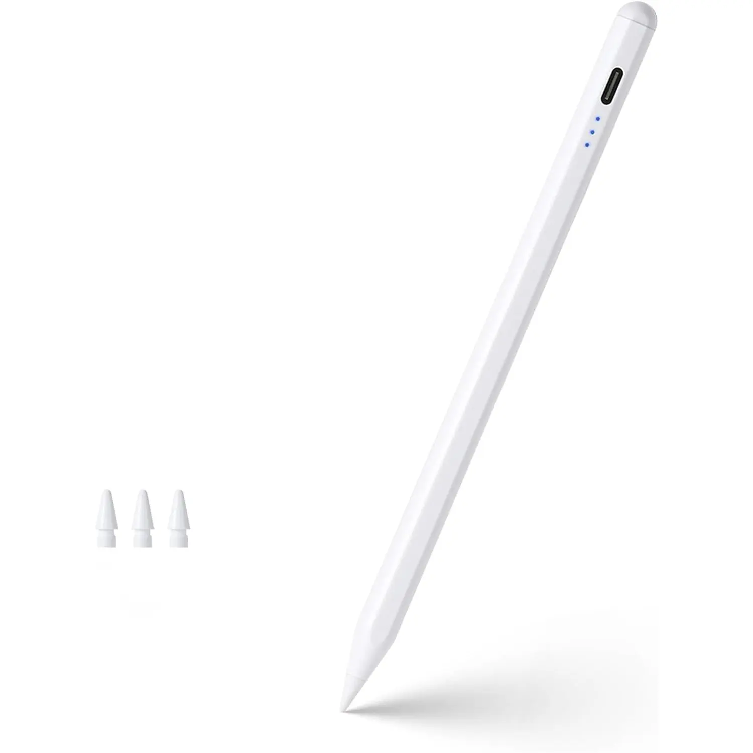 Pencil for Apple, Stylus Pen for iPad A16 11th/10th/9/8/7/6 Generation, iPad Pro M4 13"/11"/12.9", iPad Air M3/M2/5/4/3 Gen, iPad mini A17 Pro 7/6/5, Palm Rejection & Tilt Sensitivity (White)