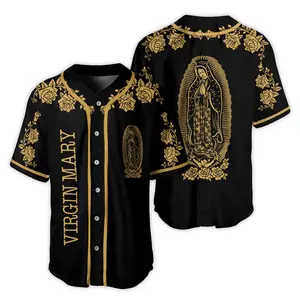 Virgin Mary Baseball Jersey Mexican Jersey Shirt Jersey For Him For Her Style Button Down