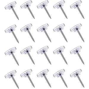 150 Count Push Pins, Clear Thumb Tacks, Flat Thumb Tacks Steel Point and Clear Plastic  Pushpins, Transparent Thumbtacks for Cork Board Bulletin Boards for School, Office, Cork Board,Wall Hanging,