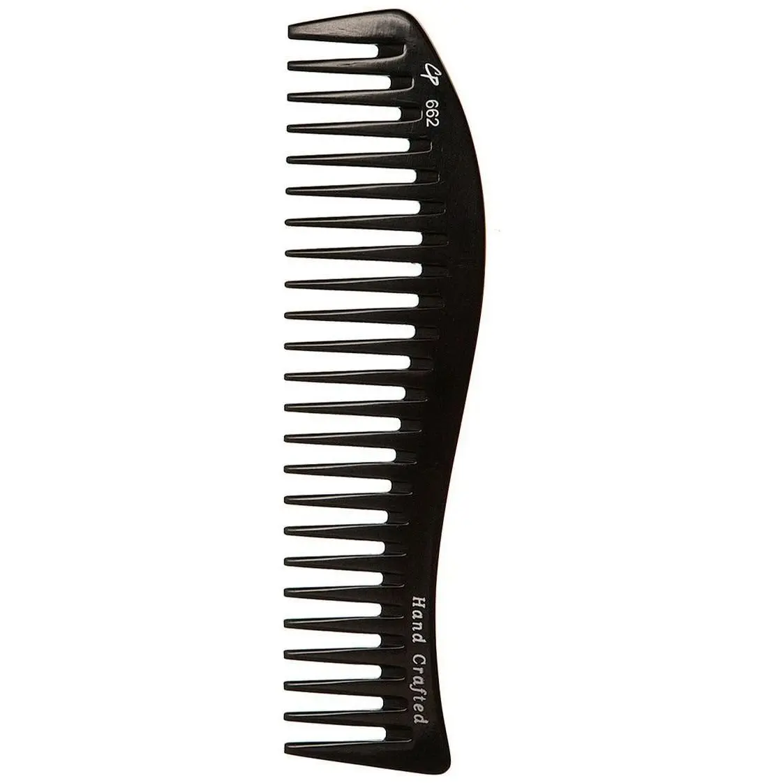 Curved Wide Tooth Hard Rubber Comb (7.5 in)