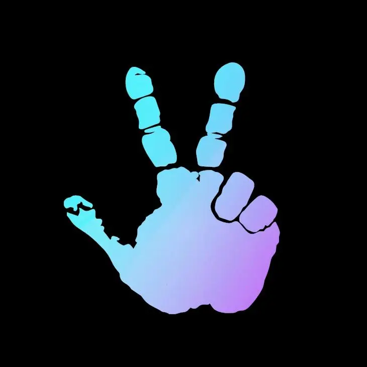 Off-Road Wrangler Wave Hand Print Vinyl Decal Sticker UV & Waterproof Bumper Window Laptop Automotive Water Bottle Gift accessories – PINK HOLO 5"