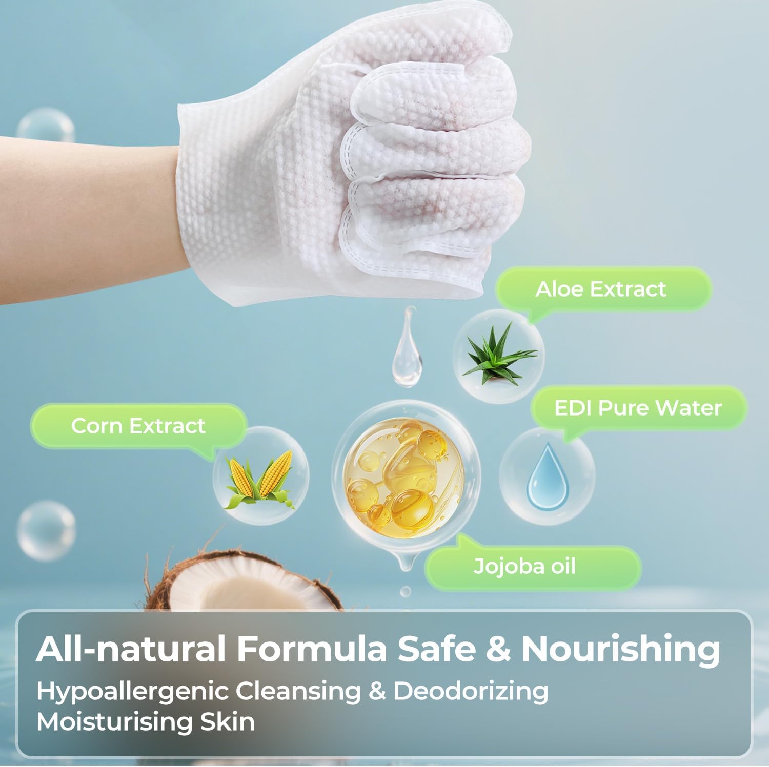 Professional Cleaning Gloves: 1 Month Supply - Extra-Thick Pet Glove Wipes for Dogs & Cats - Easy Wipe Paws, Eyes, Ears, Butt, & Body - Lick-Safe - Cleaning, Deodorizing & Grooming (3 Pack) bath