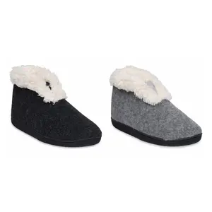 GaaHuu Faux Wool Memory Foam Indoor/Outdoor Slipper Boot