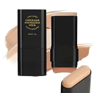 Foundation Stick, 2 in 1 Dual-Ended Long-Lasting Concealer Waterproof Concealer & Foundation Stick, Face Contouring Foundation, Makeup Stick, Cosmetic Product For All Skin Types