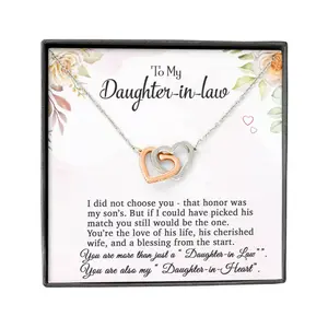 To My Daughter-In-Law Necklace, Gift For Daughter In Law, Daughter In Law Gift, Jewelry Message Card Box