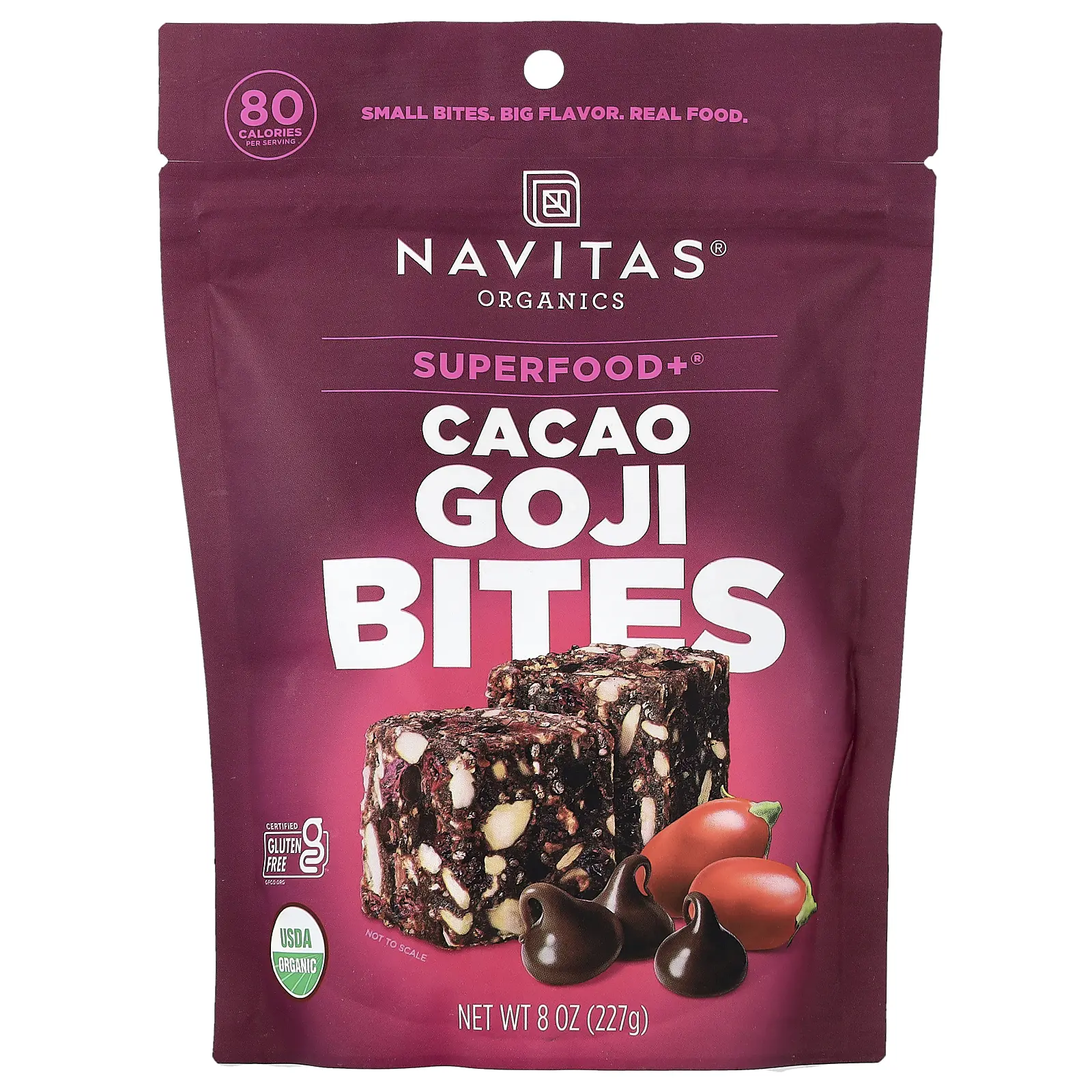 Navitas Organics Superfood+®, Cacao Goji Bites, 8 oz (227 g)