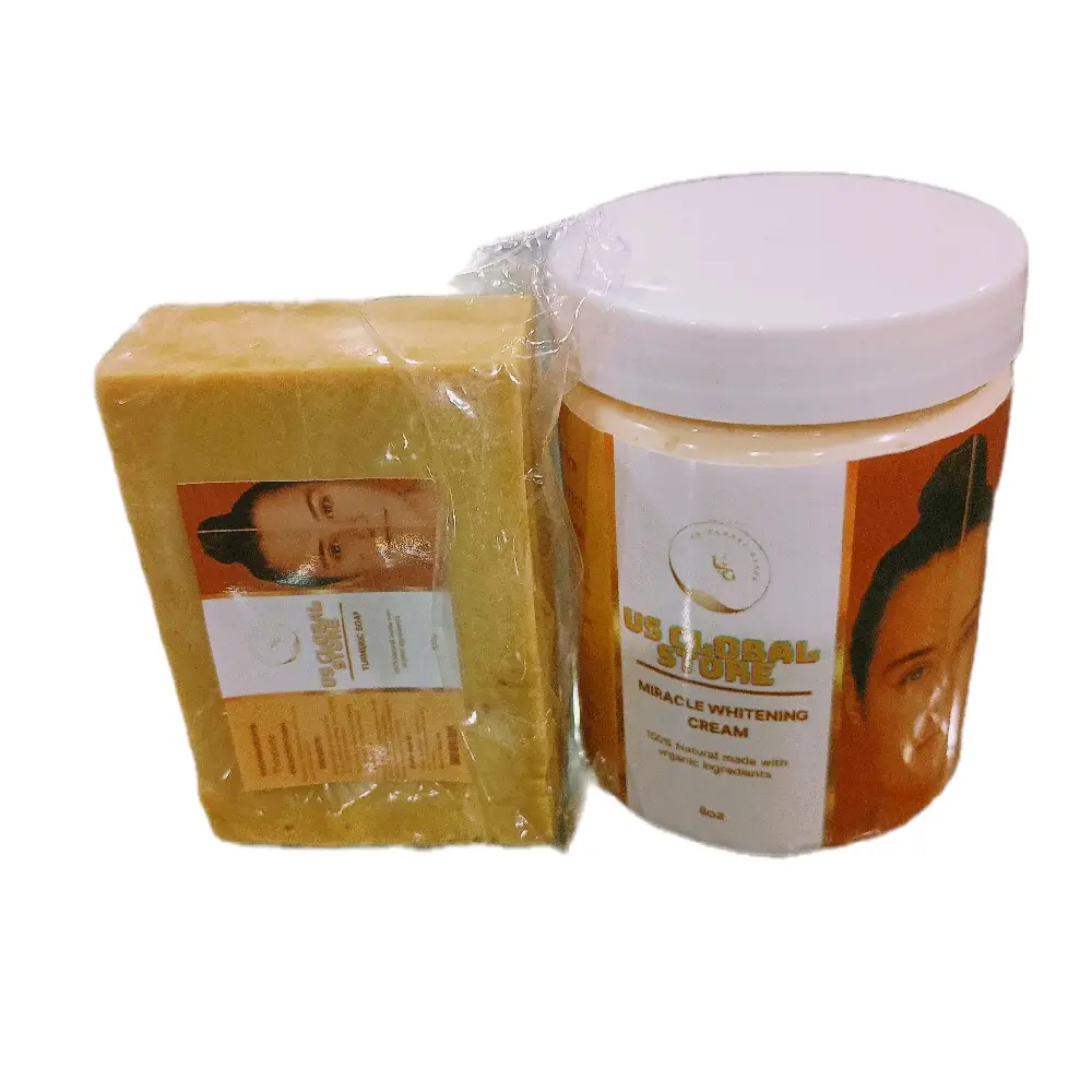 Tumeric & Carrot Anti-Acne Set for Dark Spots - 100ml Cream - Handmade for All Skin Types - Brightening, Alcohol Free, Suitable for Adults - Skincare