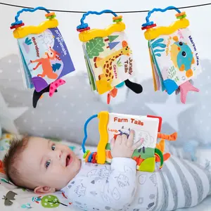 Baby Books 0-6 Months,Infant Tummy Time Toy Sensory Toys 6 to 12 Months Touch Feel Book Travel Toy Gifts for Boy Girl 0-3 Month Baby Shower Christmas Birthday Gifts Stocking Stuffers