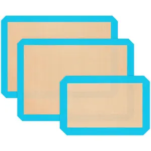 Silicone Baking Mat Reusable Silicone Mats for Baking Set of 3 Non-Stick Baking Supplies for Pastries Cookies Macaroons Bread
