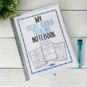 Kindergarten Sight Word Tracing Notebook Dry Erase Homeschool Workbook Learn to read sight words by tracing repetition! Write & Wipe Activity book for kids